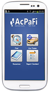 Picture of a mobile device with the ACPOI app on it.