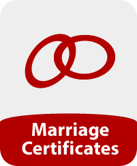 Image of two wedding rings and the words 'Marriage Certificate'
