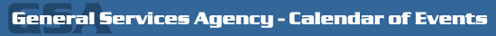 General Services Agency - Calendar of Events