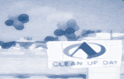 Abstract photo of CDA Clean Up Day.