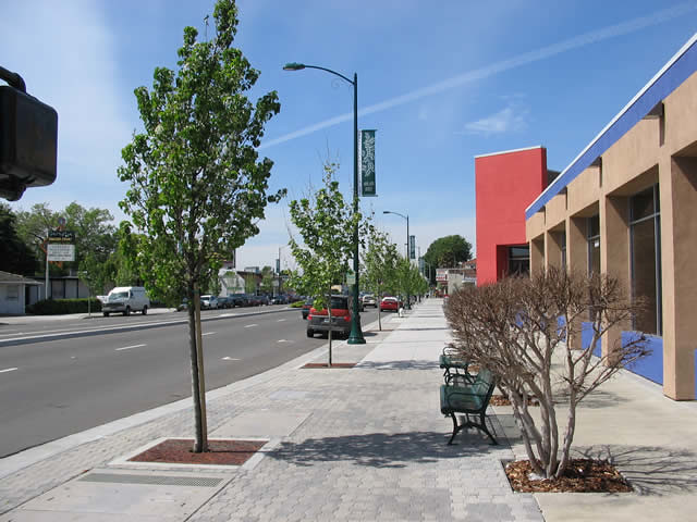 Looking down East 14th Street. Photo links to photo album that opens in a new window.