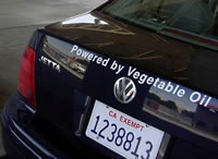 Photo of a car fueled by vegetable oil.