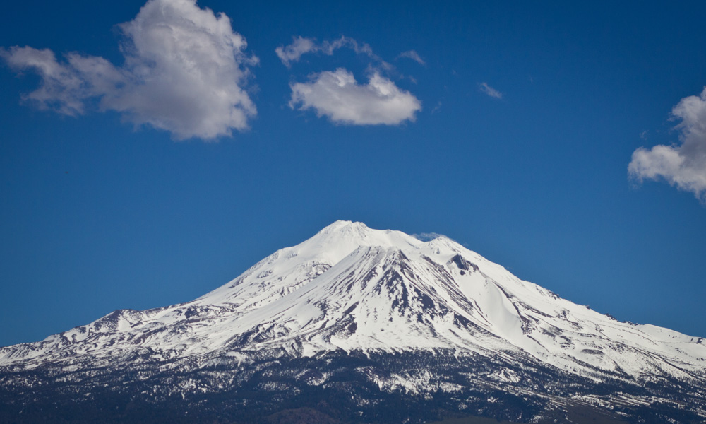 Image showing snowpack on Mount Shasta in April 2012
