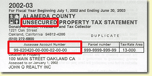 Image of tax bill showing tracer number on Supplemental tax bill.