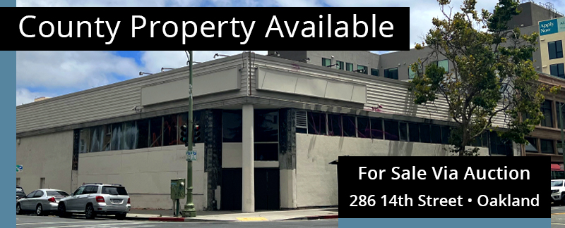 County Property Available. For Sale Via Auction. 286 14th Street.
Oakland