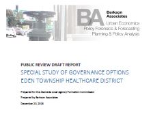 title page of draft review document for eden township