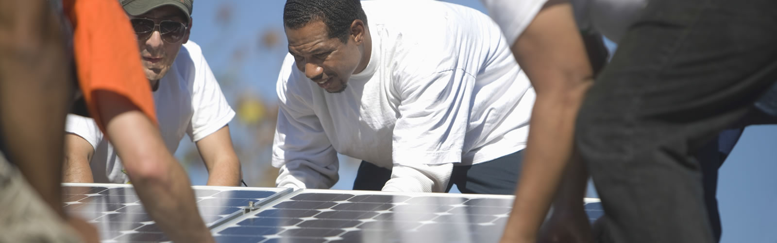 solar panels being installed