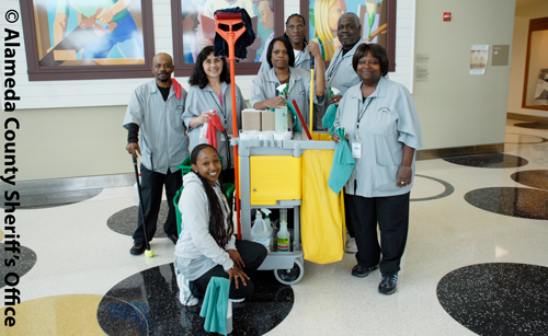 Photo of janitorial employees. Photograph credits to Alameda County Sheriffâ€™s Office.