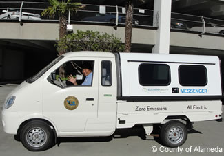 Photo of electric messenger truck.