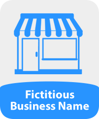 Image of a store and the words 'Fictitious Business Name'