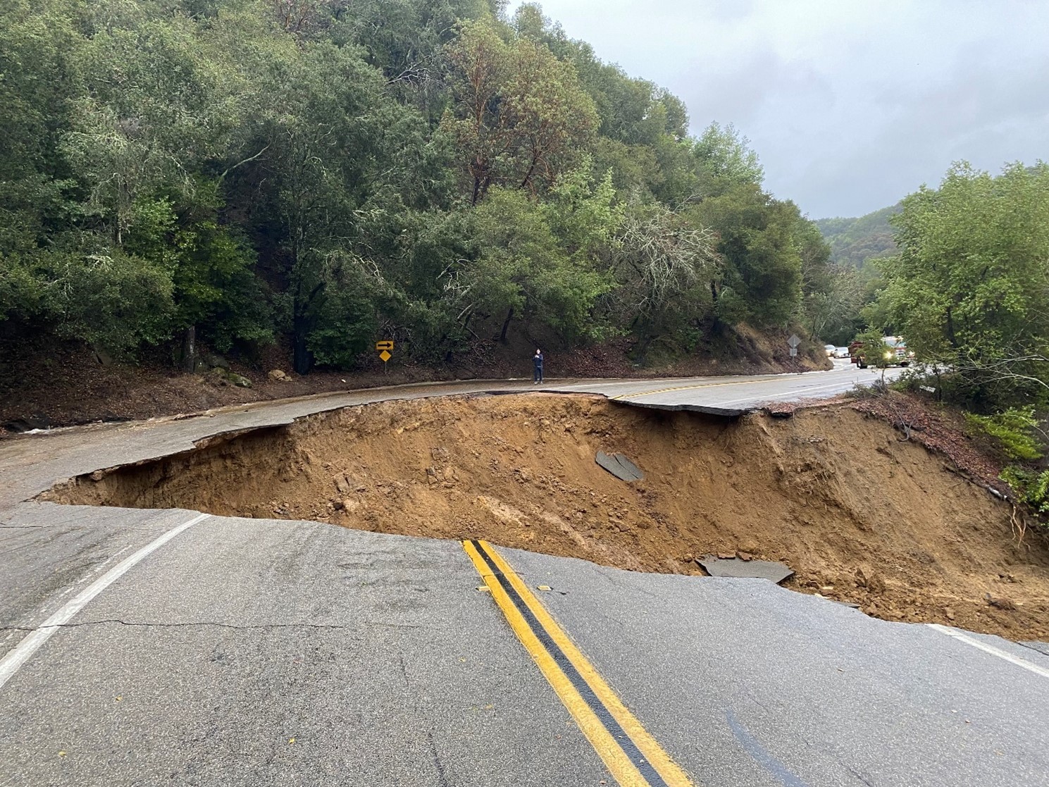 collapse of road in Castro Valley