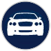 icon: blue circle with white auto