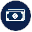 icon: blue circle with white money
