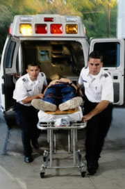 ambulance workers and patient
