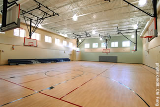 Photo of Juvenile Justice Center basketball court.