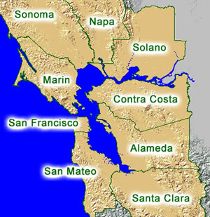 bay area county map.